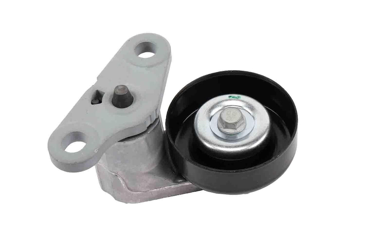 GM Genuine Parts tensioner beside ruler for scale illustrating compact OE-fit and easy install