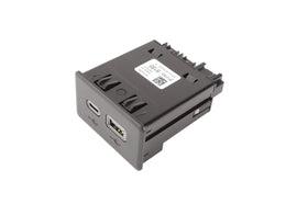 GM Genuine Parts front view of jet black dual USB receptacle showing mounting benefit