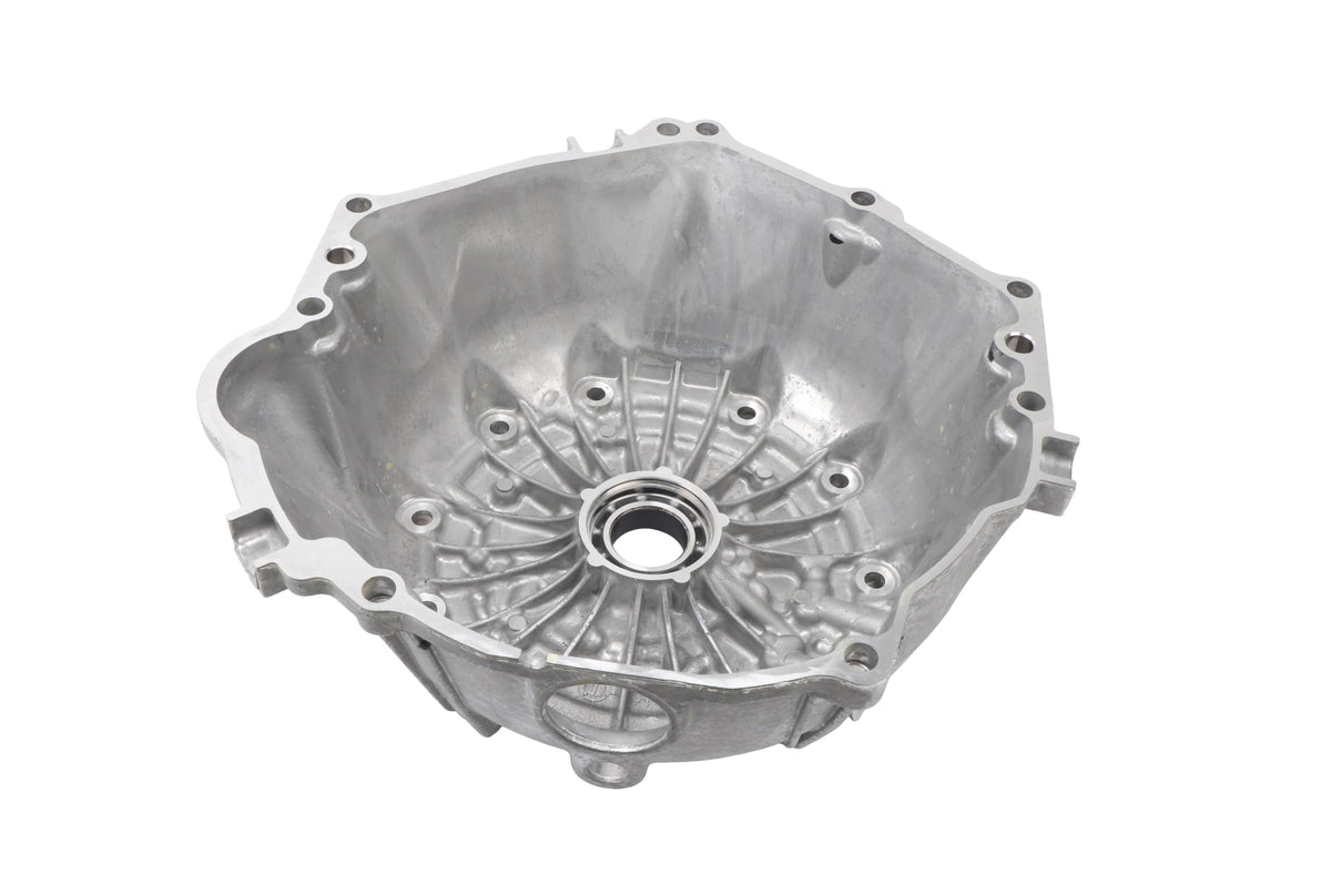 GM Genuine Parts front view bell housing showing bolt pattern and OE fit benefits