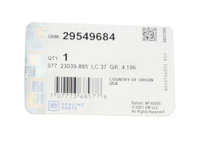 GM Genuine Parts packaging label of 29549684 showing OEM authenticity and traceability