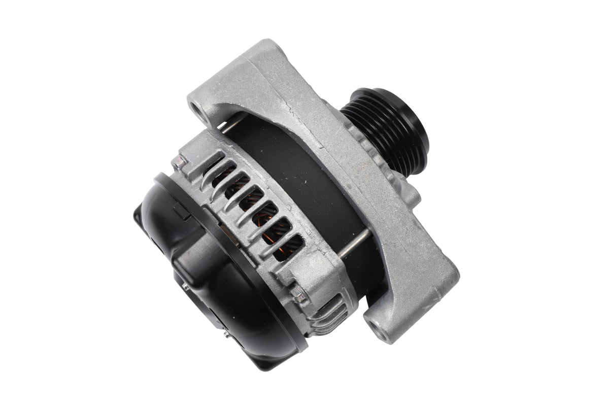 GM Genuine Parts alternator 84143543 close-up of pulley and connector for easy installation