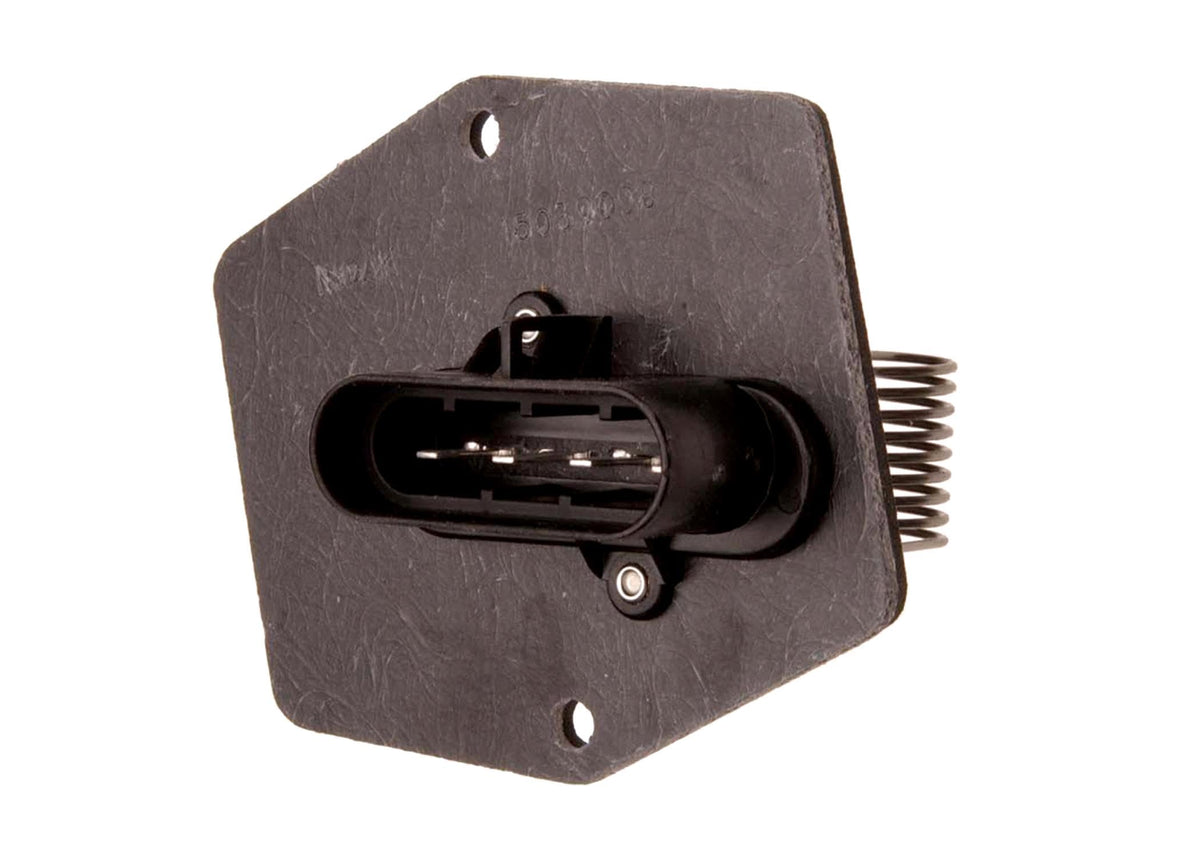 GM Genuine Parts blower resistor front view showing fit and reliable fan speed control