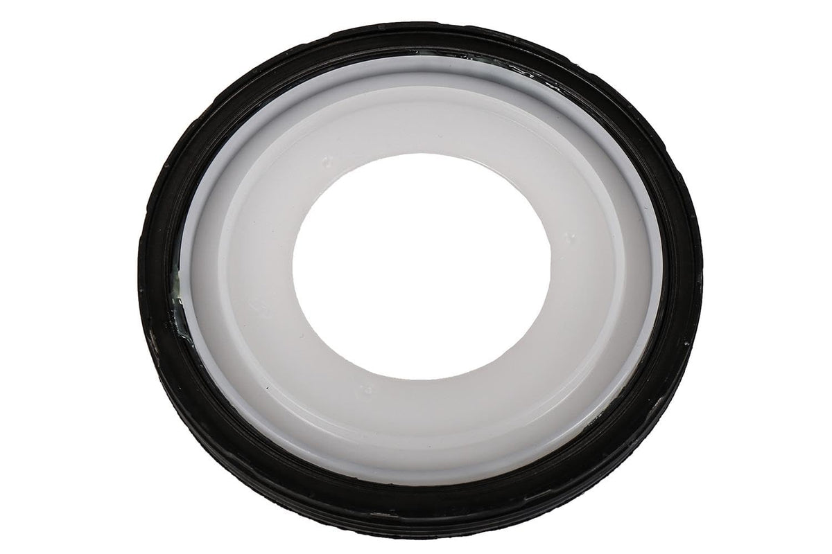GM GENUINE PARTS front face of rear main seal showing sealing lip and benefits