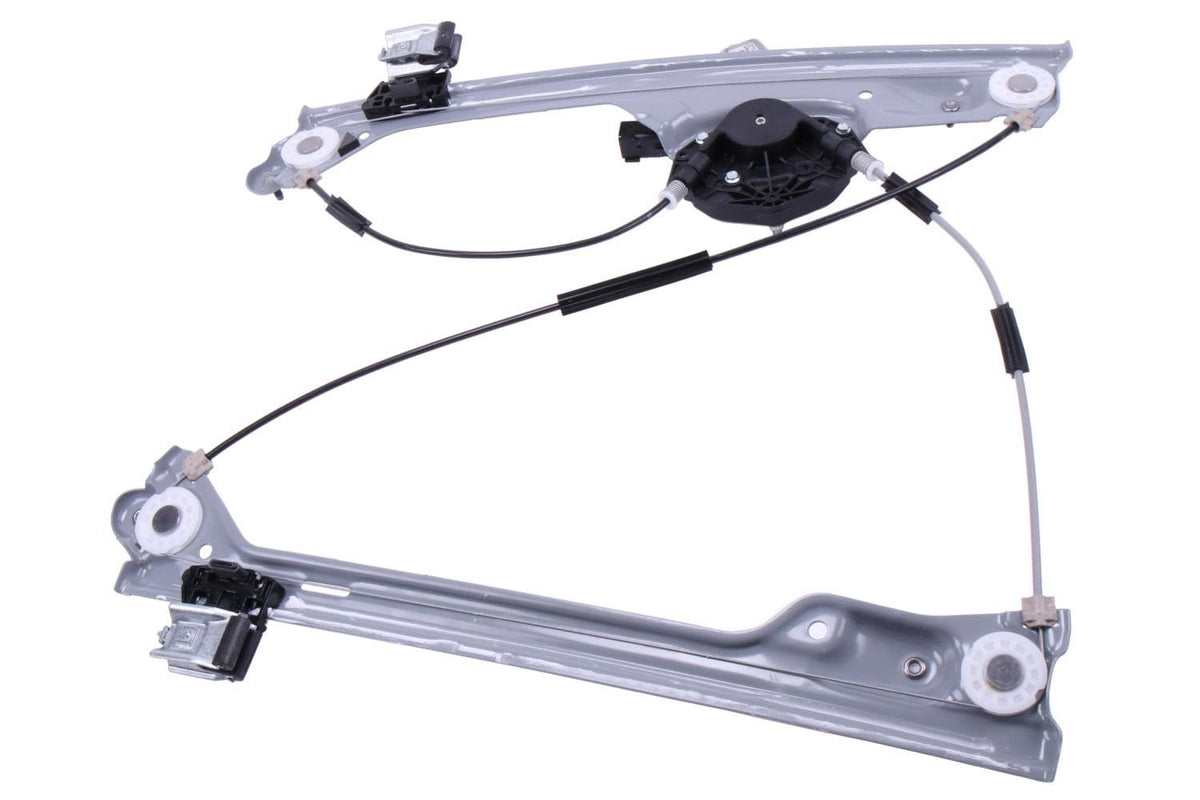 GM Genuine Parts front driver-side regulator front view showing mounting points and OEM fit benefit