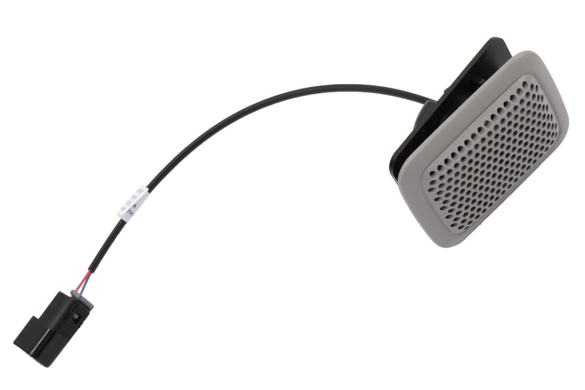 GM Genuine Parts microphone front view showing grille and compact design for clear audio pickup