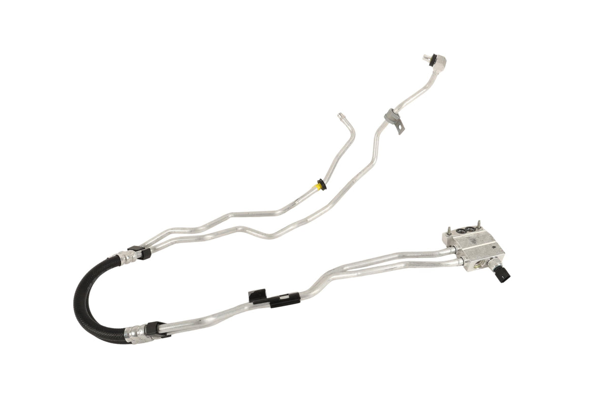 GM Genuine Parts oil cooler hose front assembly showing connectors and fitment, ensuring correct replacement