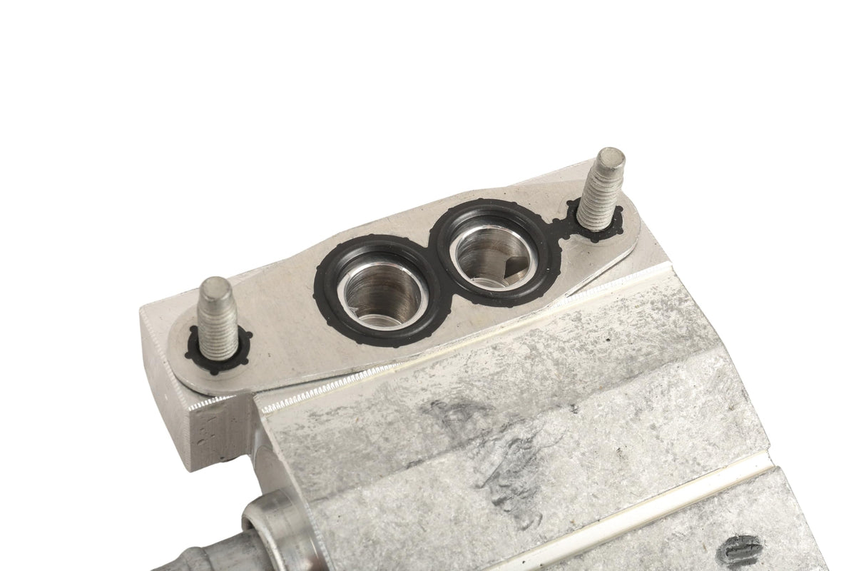 GM Genuine Parts oil cooler hose installed on engine, demonstrating correct routing and reliable cooling