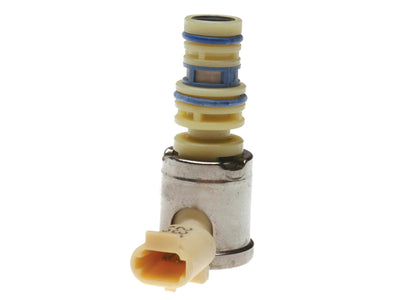 GM Genuine Parts 3-2 shift solenoid front view showing connector and mounting, ensures correct fit