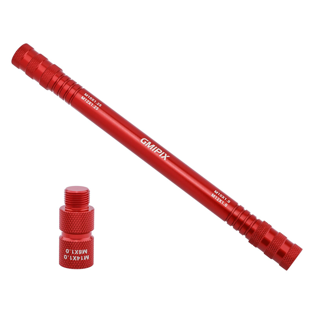 GMIPIX front view of red bleed tool showing overall shape and quick identification benefit