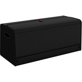 GMQ front view of XXL carbon black trunk organizer showing roomy storage and clean look