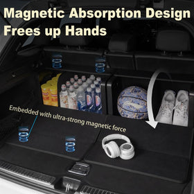 GMQ magnetic lid open in car trunk for quick-access convenience