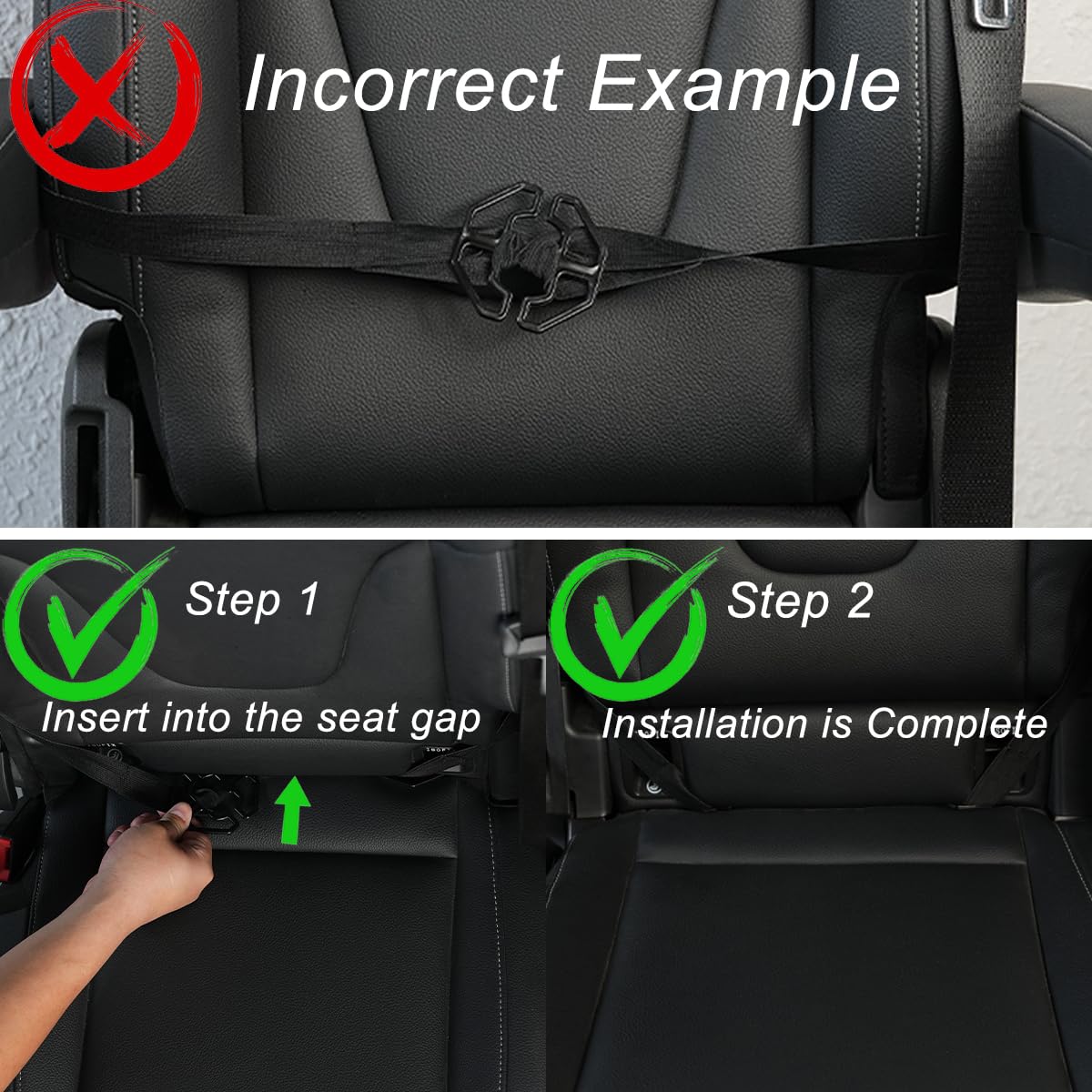 GMQ PU leather and reinforced stitching detail proving durable construction