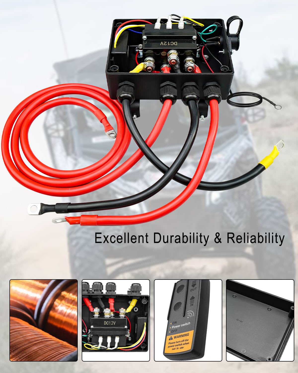 GMURA pair of wireless remotes shown in hand for safer remote winch control