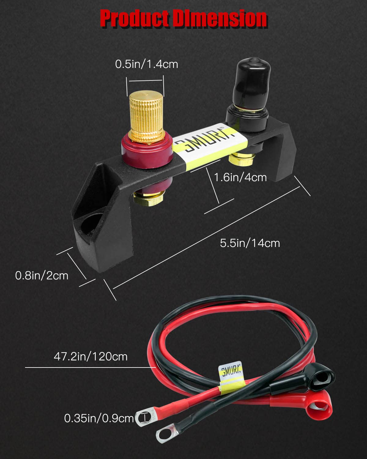 GMURA terminal with insulating cap installed for improved safety benefit