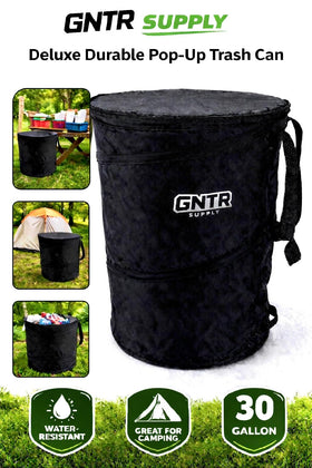 GNTR zippered lid detail keeping trash contained and deterring pests