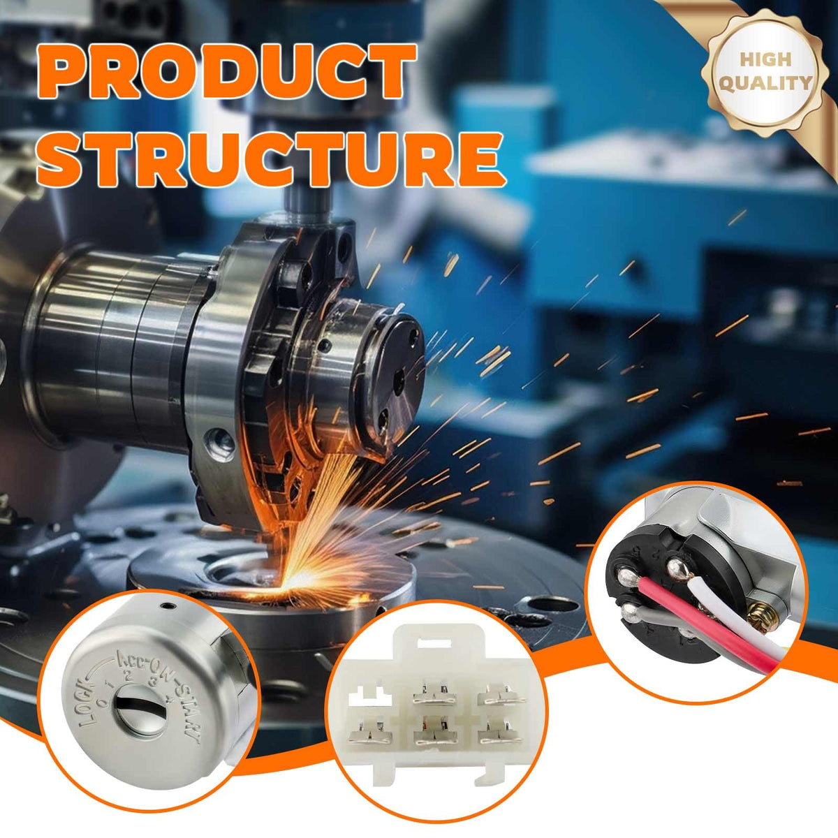 GoaMotors door lock cylinder side profile illustrating sturdy metal build for durability
