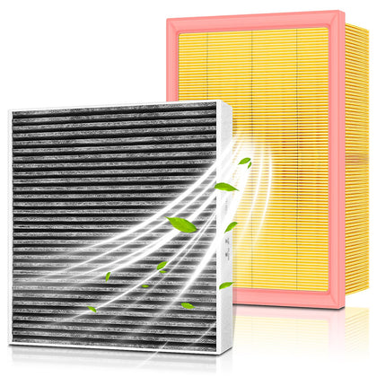 GoaMotors front view of engine and cabin filters shows complete replacement set benefit
