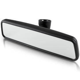 GoaMotors front view mirror showing clean black housing and clear glass benefit visibility