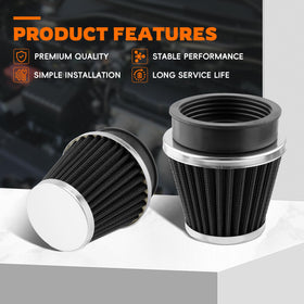 GoaMotors pod filter mounted on a carburetor demonstrating clamp-on installation benefit