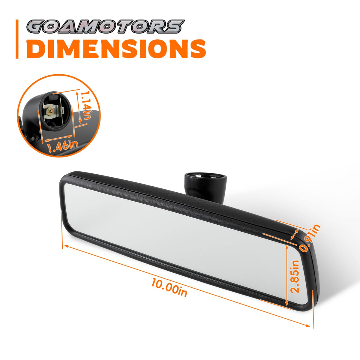 GoaMotors mirror mounted in car demonstrating easy installation and restored cabin look