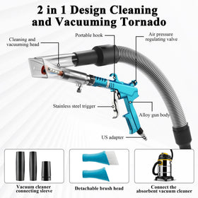 GOCCIDA transparent suction nozzle showing captured debris for easy monitoring