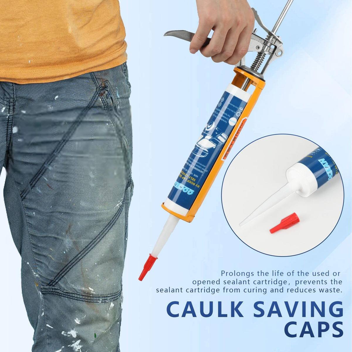 Gociean application with caulk gun highlighting controlled bead and clean result