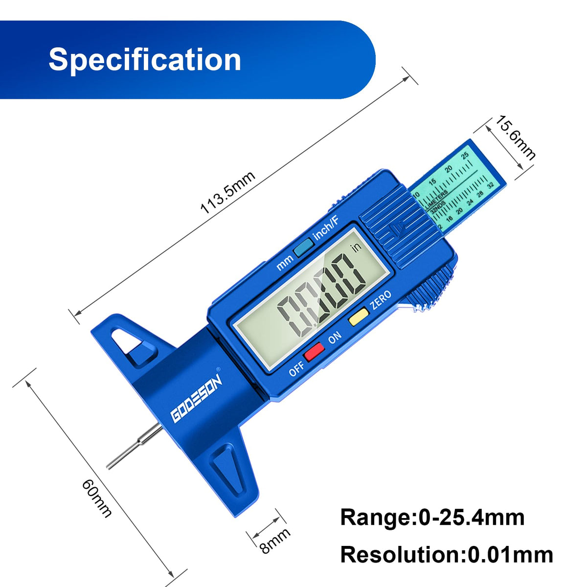GODESON color-coded scale bar offering instant tread condition feedback