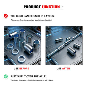 GOFIRA arranged bushings by thickness to show included 5–35mm sizes and quick sizing