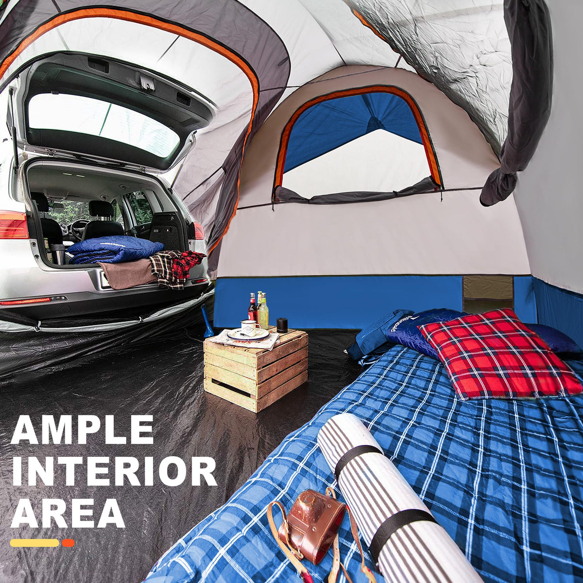 GoHimal tent pitched next to an SUV for convenient car camping