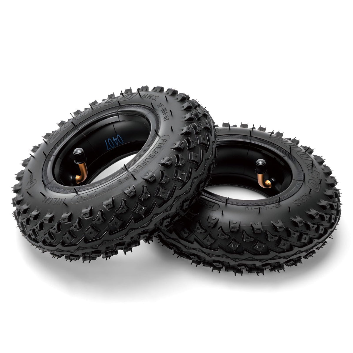 GOIMGN front view of two 200x50 tires showing rugged profile for reliable traction