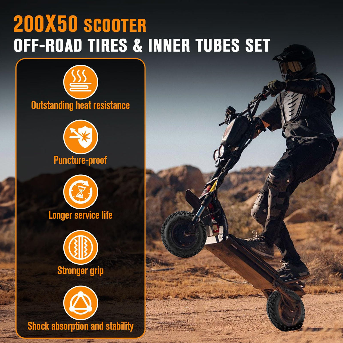 GOIMGN mounted tire on scooter front wheel improving handling on rough terrain