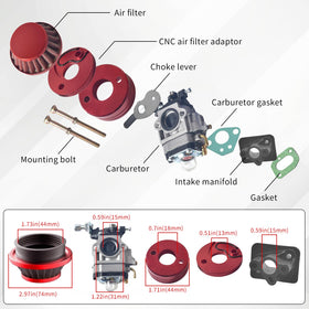 GOIRTUTSS adapter stack and manifold overhead showing included parts for easier fitment