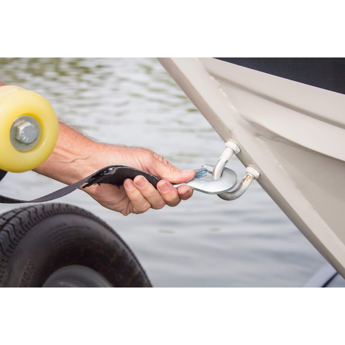 Goldenrod Dutton-Lainson 6249 mounted on a winch demonstrating proper fit and installation