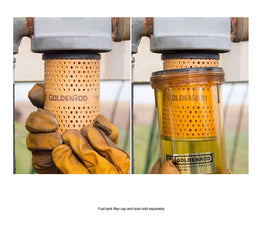 Goldenrod pleated media close-up highlighting filtration area and longer service