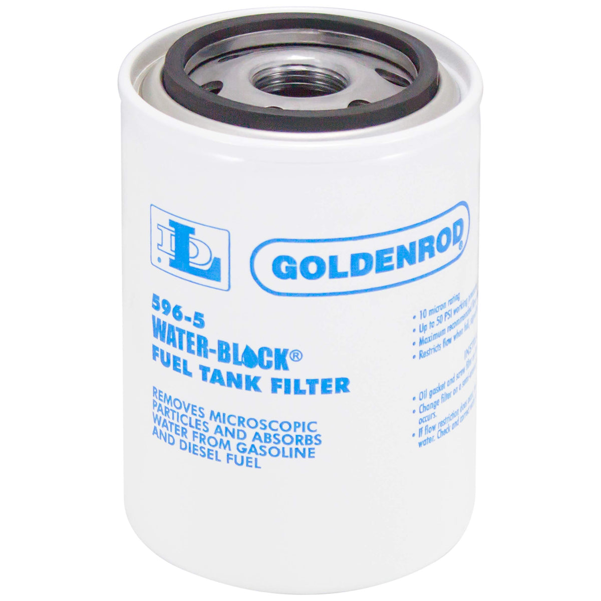 Goldenrod front view canister showing label and fit for quick replacement