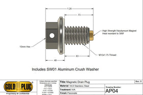 GoldPlug AP04 installed under vehicle, GoldPlug demonstrating easy drain plug replacement