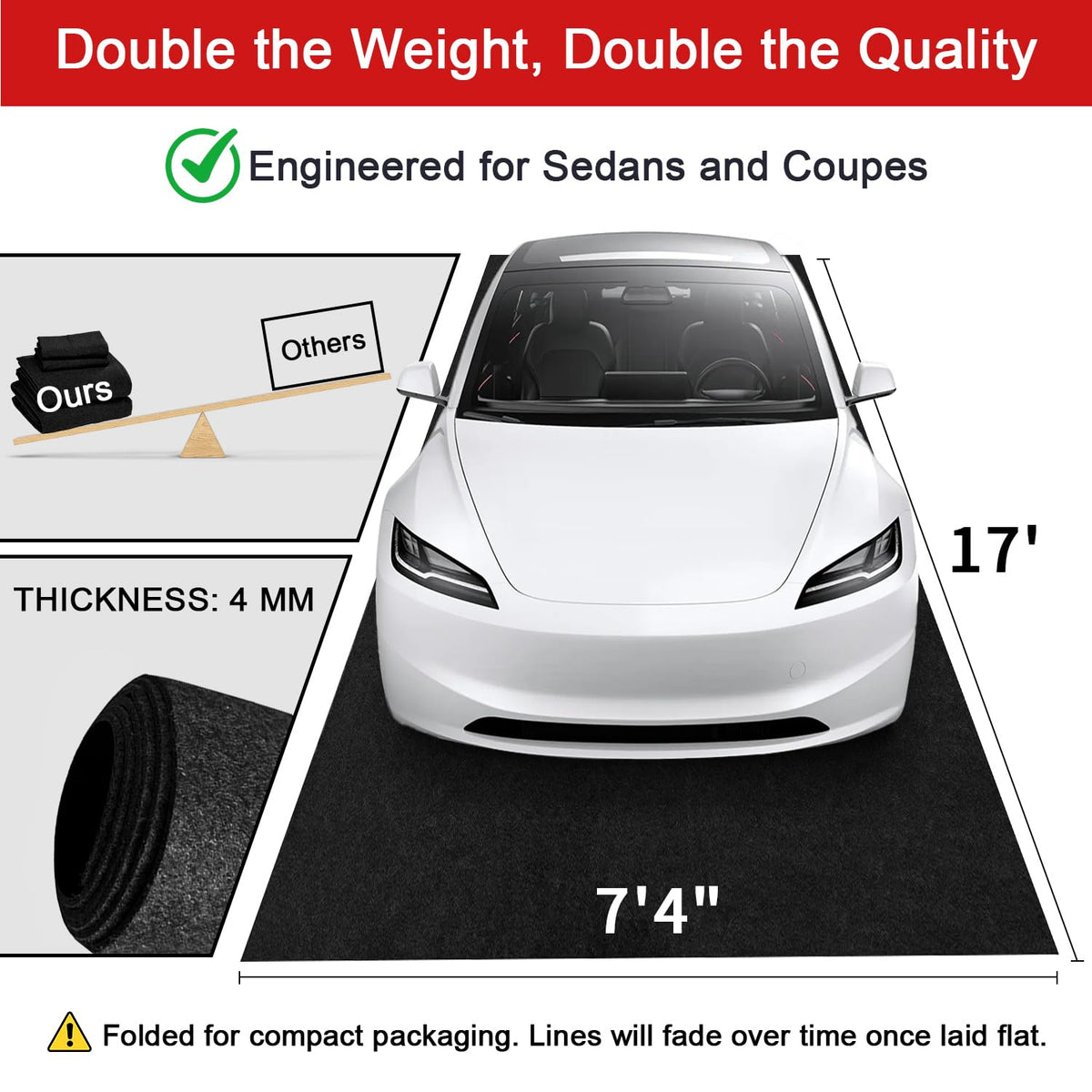 Golener waterproof rubber backside preventing leaks to garage floor