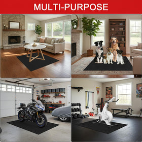 Golener mat in tidy garage lifestyle setting protecting floor from spills