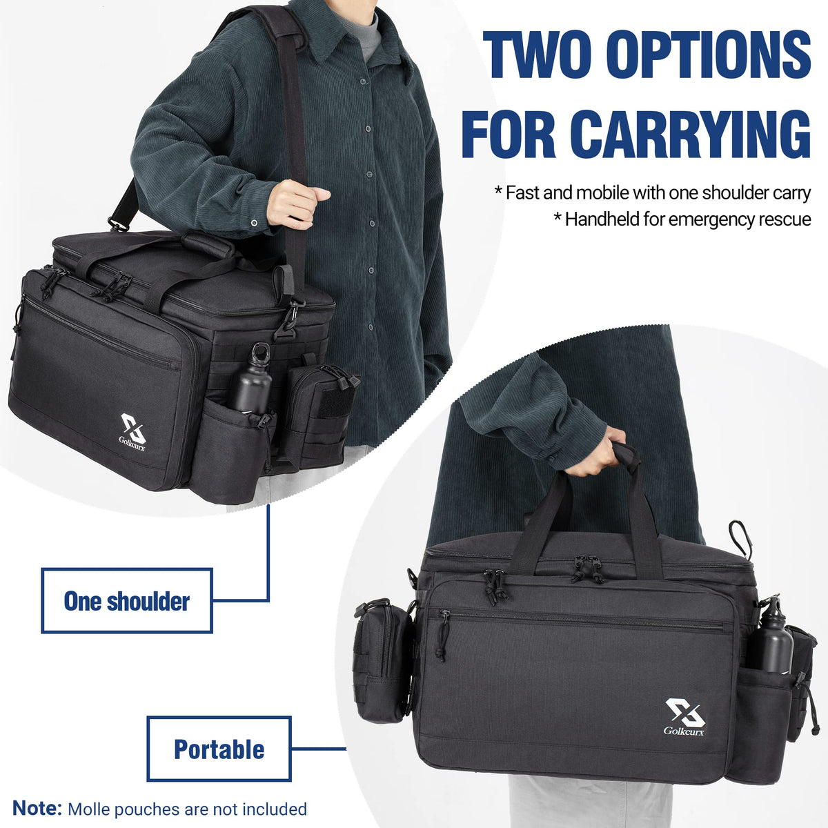 Golkcurx bag installed on passenger seat reducing slide for safer in-vehicle access