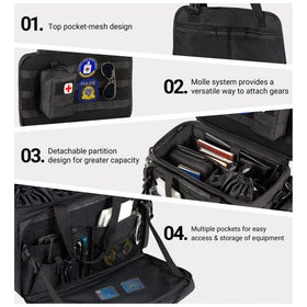 Golkcurx open interior showing modular dividers and MOLLE system for custom layouts