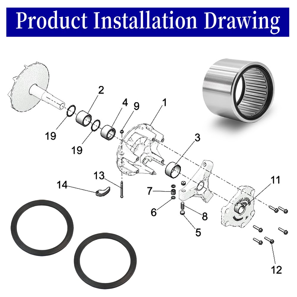 GOLKNHA two bearing washers overhead displaying correct sizes for fitment