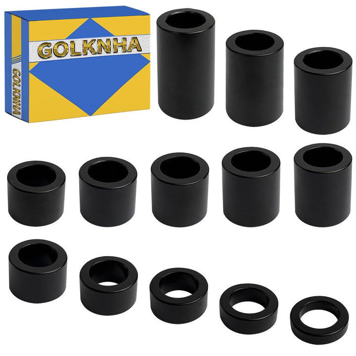 GOLKNHA front view of black billet spacer kit showing complete set benefit