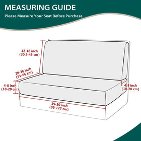 Gollense stretched over bench cushion demonstrating snug secure fit