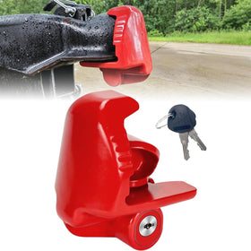 GOLOVEEE front view showing red coupler lock protecting trailer
