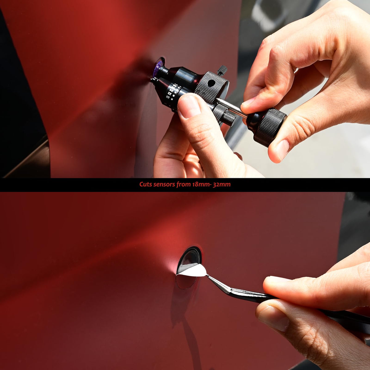 Gomake clean cut edge on vinyl demonstrating neat finish