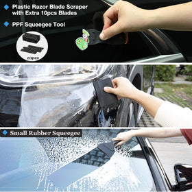Gomake felt-edge squeegees with replacement felts preventing film damage