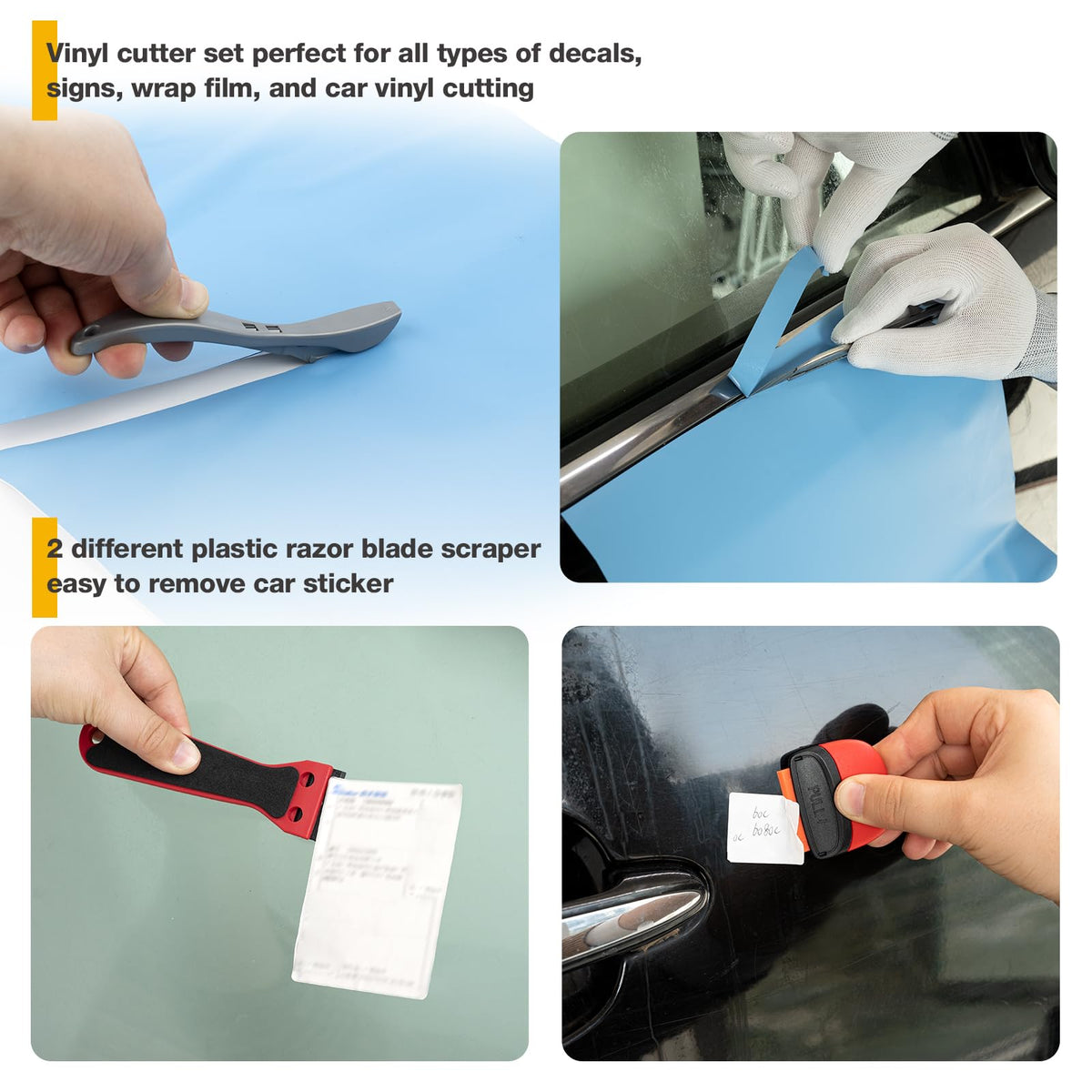 Gomake film cutter and blade enabling clean, controlled trims