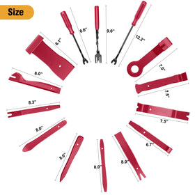 GOOACC assortment of 12 clip sizes spread out for quick visual selection benefit