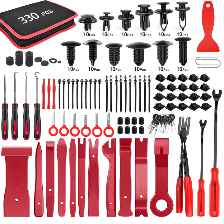 GOOACC front view of full 330-piece kit showing organized components and portability