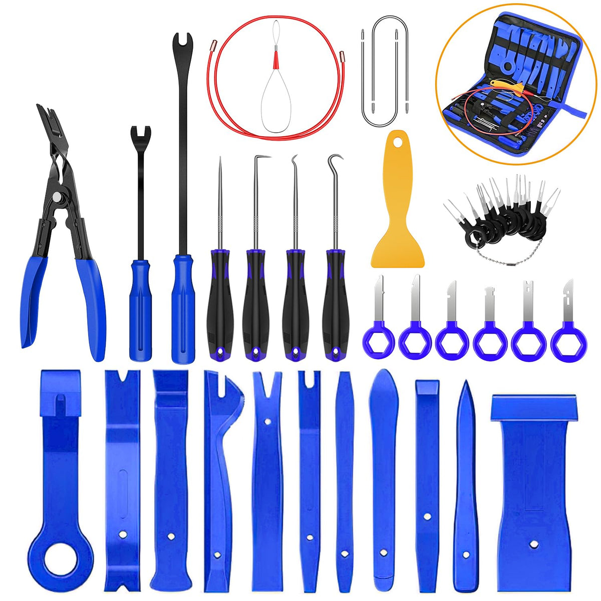 GOOACC front layout kit showing all 40 pieces and organized pouch for quick selection